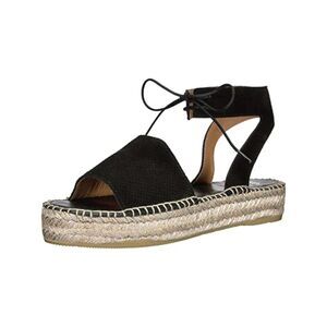 ANDRE ASSOUS Womens Black Sabina Round Toe Platform Leather Espadrille Shoes 40